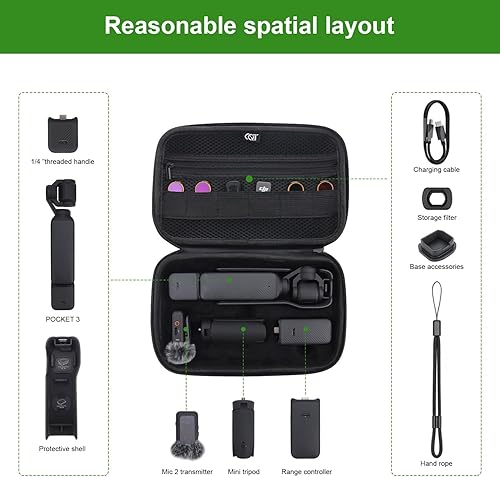 Miniatura 6 de Buwico Estuche rígido de transporte para DJI Osmo Pocket 3 y accesorios, estuche de viaje portátil Osmo Pocket 3, bolsa de almacenamiento para DJI