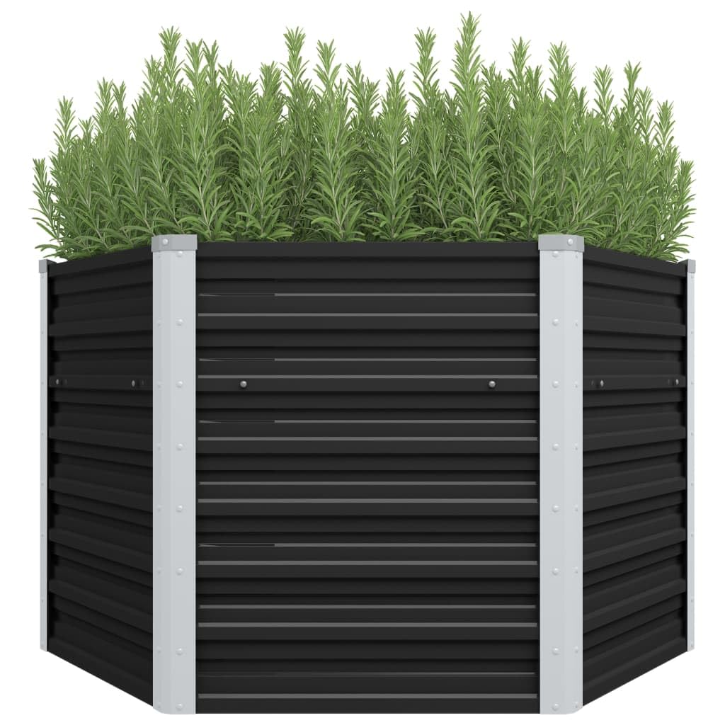vidaXL Outdoor Garden Raised Bed in Anthracite - 50.8