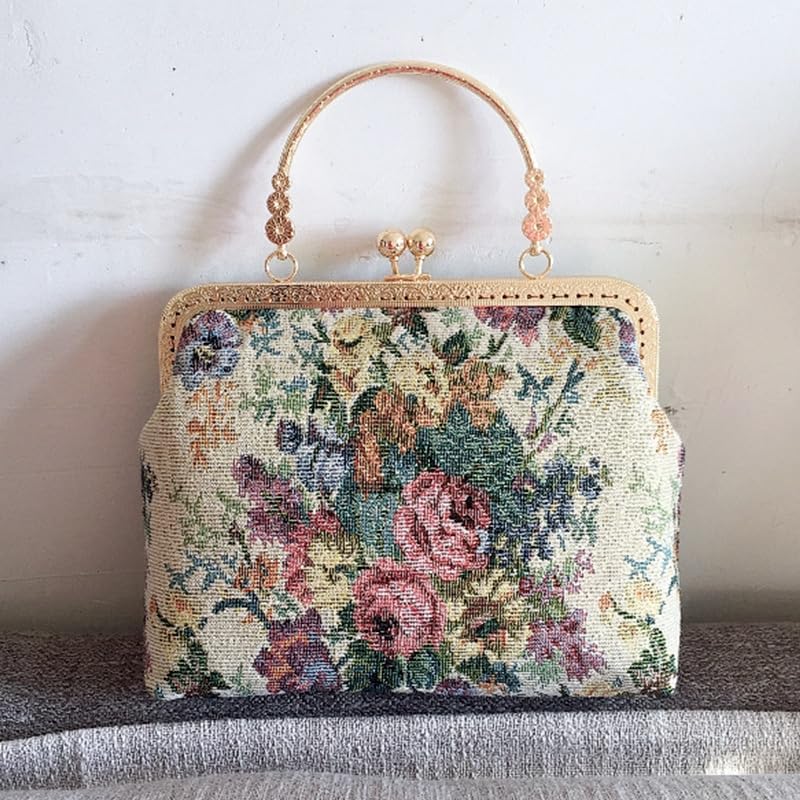 Amazon.co.jp: ヴィンテージ刺繍バッグ女性用財布とハンドバッグ
