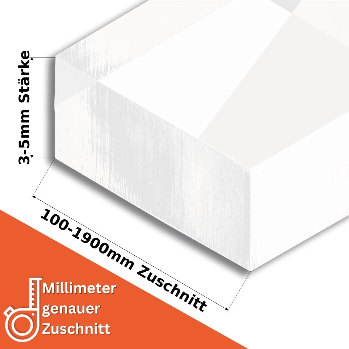 Acryglas Platte Weiß Zuschnitt nach Maß - Materialstärke und Größe wählbar PMMA, hochwertige GS Qualität (1100 x 1000 mm, Materialstärke: 5 mm)