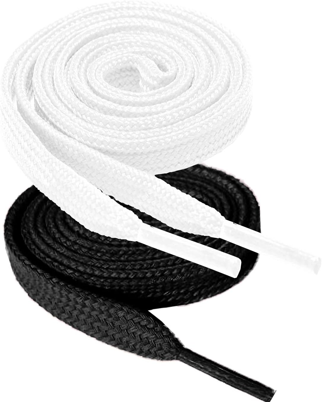 2 Pair Flat Shoelaces 5/16" Wide Many Colors and 52