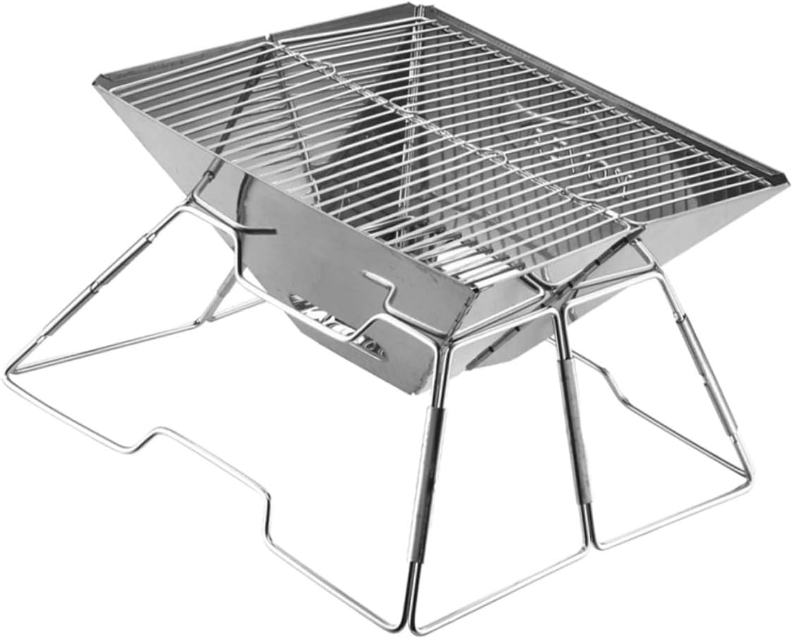 Portable Folding Barbecue Grill Wear-resistant Convenient Barbecue Rack Lightweight Outdoor Camping Bbq Supply for Hiking and Tailgating