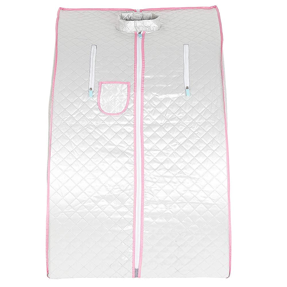 Sauna pliable cabine à chaleur Thérapeutique Spa 1000W Sauna à Vapeur,Sauna e portable,Personal Spa at home avec le contrôleur de température à distance(98x80x70cm) (Argenté)