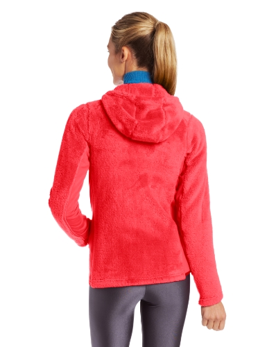 Salomon Women's High Pile Full Zip Midlayer Hoodie, Papaya-B, Medium