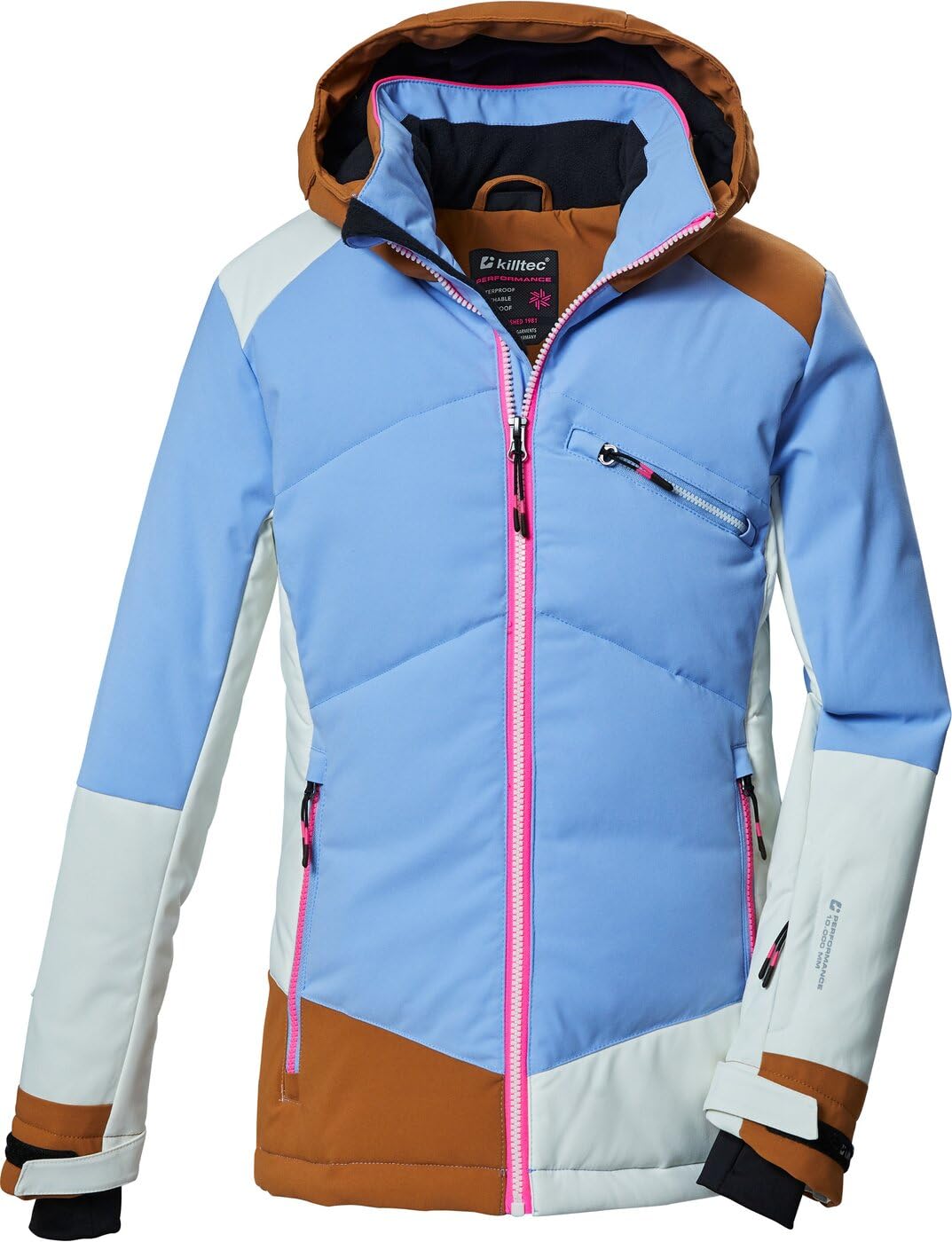 Killtec Ksw 403 Grls Ski Jckt Chaqueta de esquí/chaqueta funcional impermeable con capucha y protector de nieve Niñas