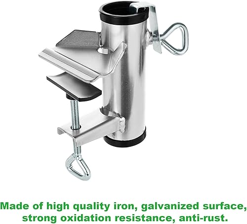 Miniatura 4 de Paquete de 2 abrazaderas de metal resistente para sombrilla de hierro para playa, patio, balcón, cubierta y barcos