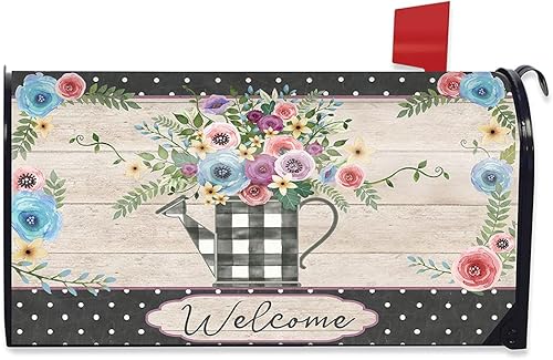 Miniatura 10 de Briarwood Lane Geranium Wreath Summer - Funda magnética para buzón estándar