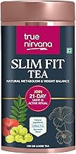 True Nirvana SlimFit Tea | Ayurvedic Weight Balance Blend with Triphala Turmeric Moringa | Natural Metabolism Support Herbal Detox Tea | Caffeine Free | 100g Loose Leaf