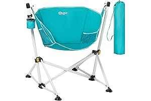 PORTAL Foldable Hanging Swing Camping Chair with Cup Holder