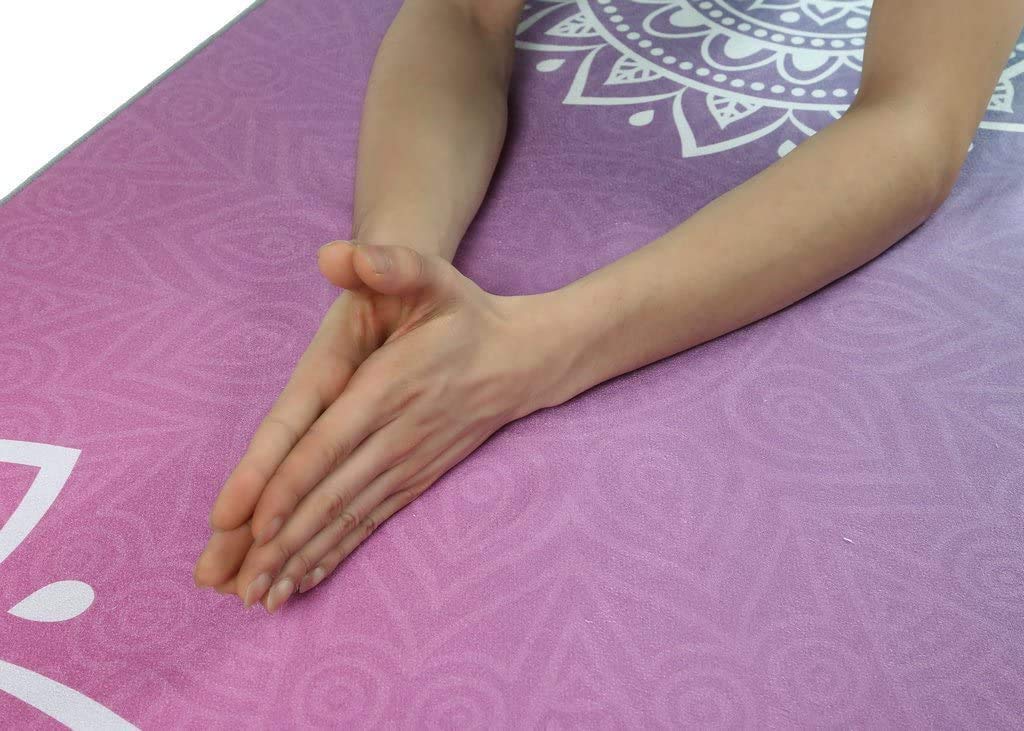 Serviette de Yoga Microfibre Serviette de Tapis de Yoga Antidérapante Tapis de Fitness Exercice Epais Absorbant la Transpiration Yoga Towel Antibactérien pour Bikram Pilates Yoga Chaud Voyage Gym