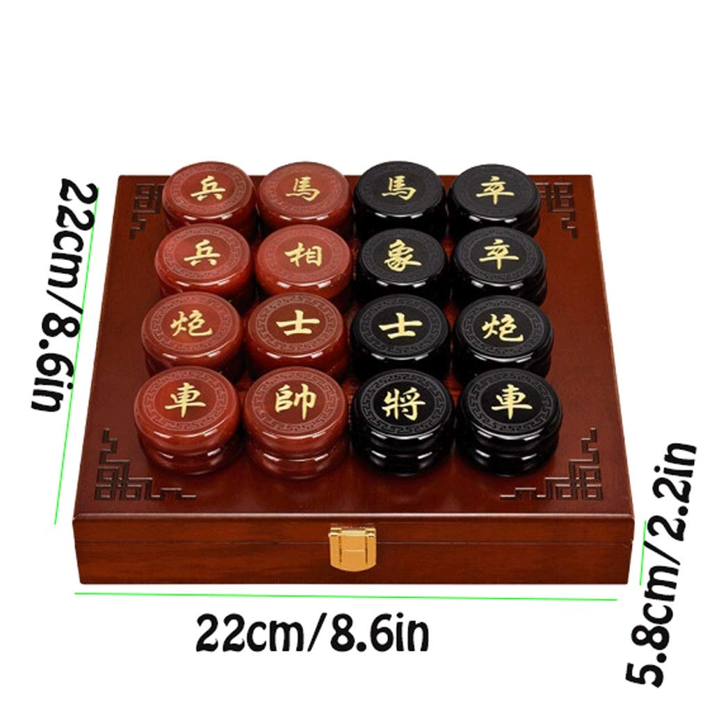 Scacchi Set di scacchi cinesi agata naturale pezzo di scacchi agata scatola di scacchi in legno scacchiera in legno / decorazioni desktop da scacchi portatili Regali per gli amanti e gli studenti di s