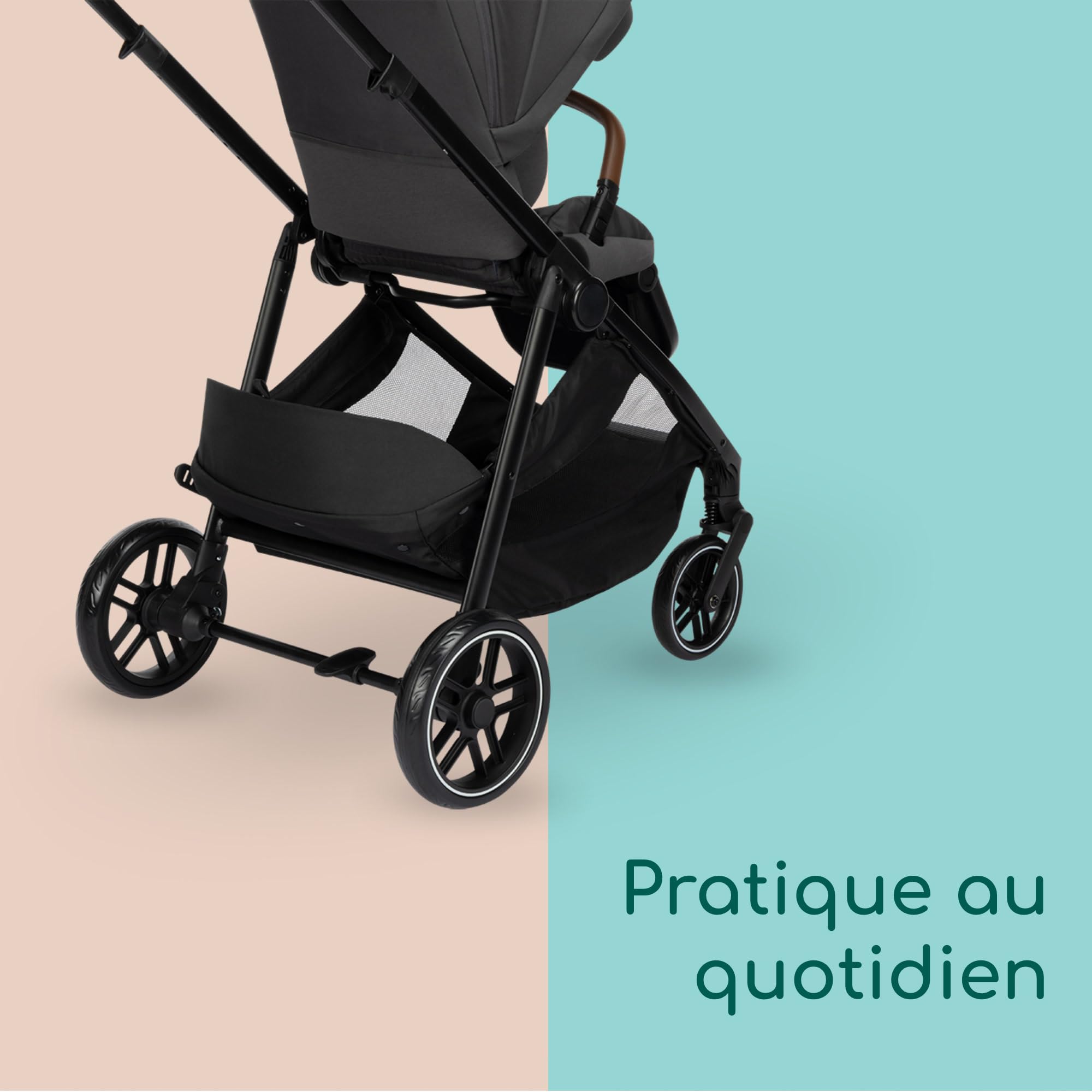 Bebeconfort Luvia Trio Poussette 3 en 1 0-22 kg Siège auto bébé Nacelle Pliage intelligent Guidon réglable Absorption des chocs Mineral Graphite