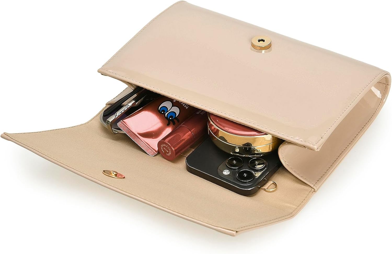 CHARMING TAILOR Patent Leather Flap Clutch Classic Elegant Evening Bag Chic Dress Purse - Image 7