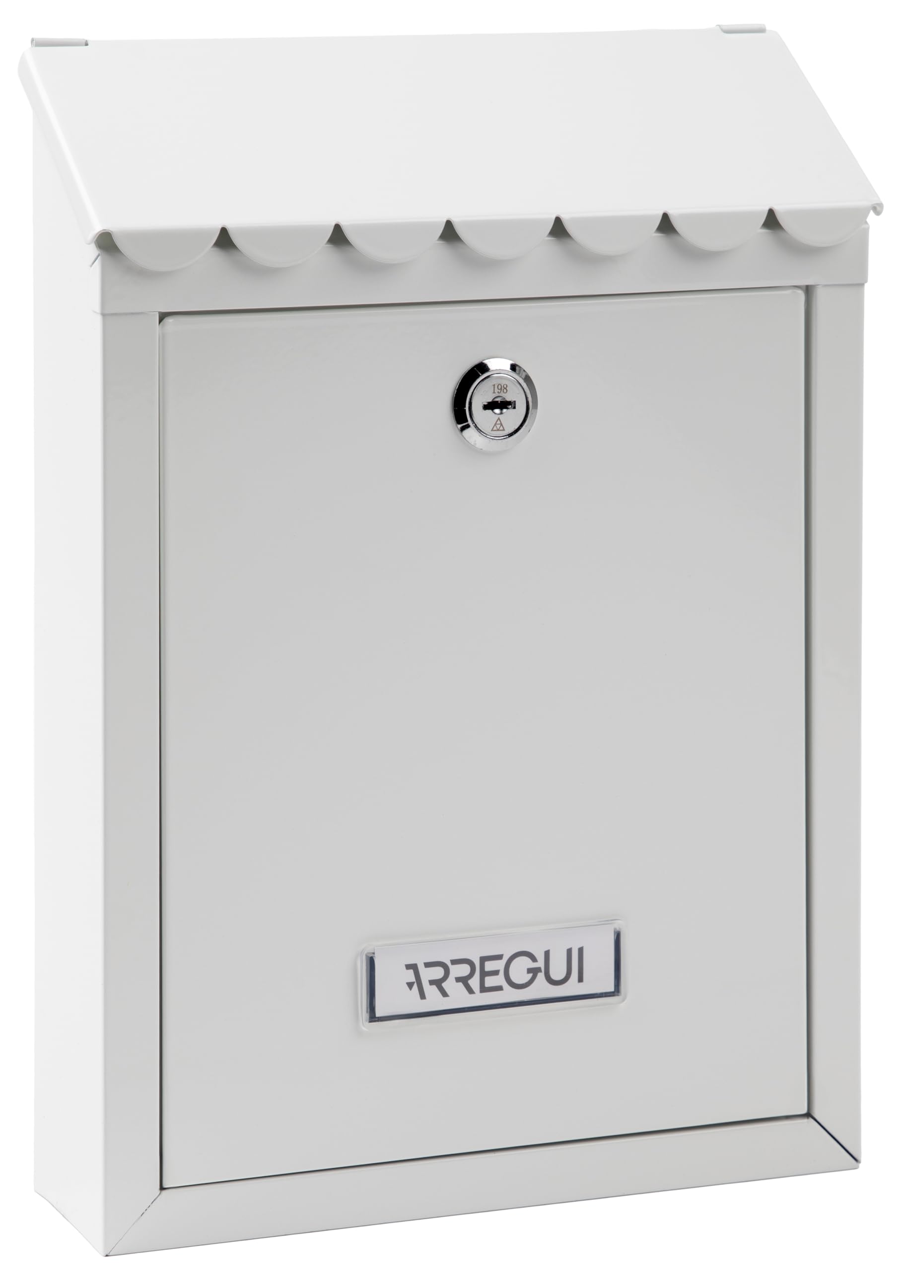ARREGUI Civic E5721-C Boîte aux lettres extérieure en acier Taille S (courrier DIN A5) Petite boîte aux lettres murale individuelle Facile à installer Blanc