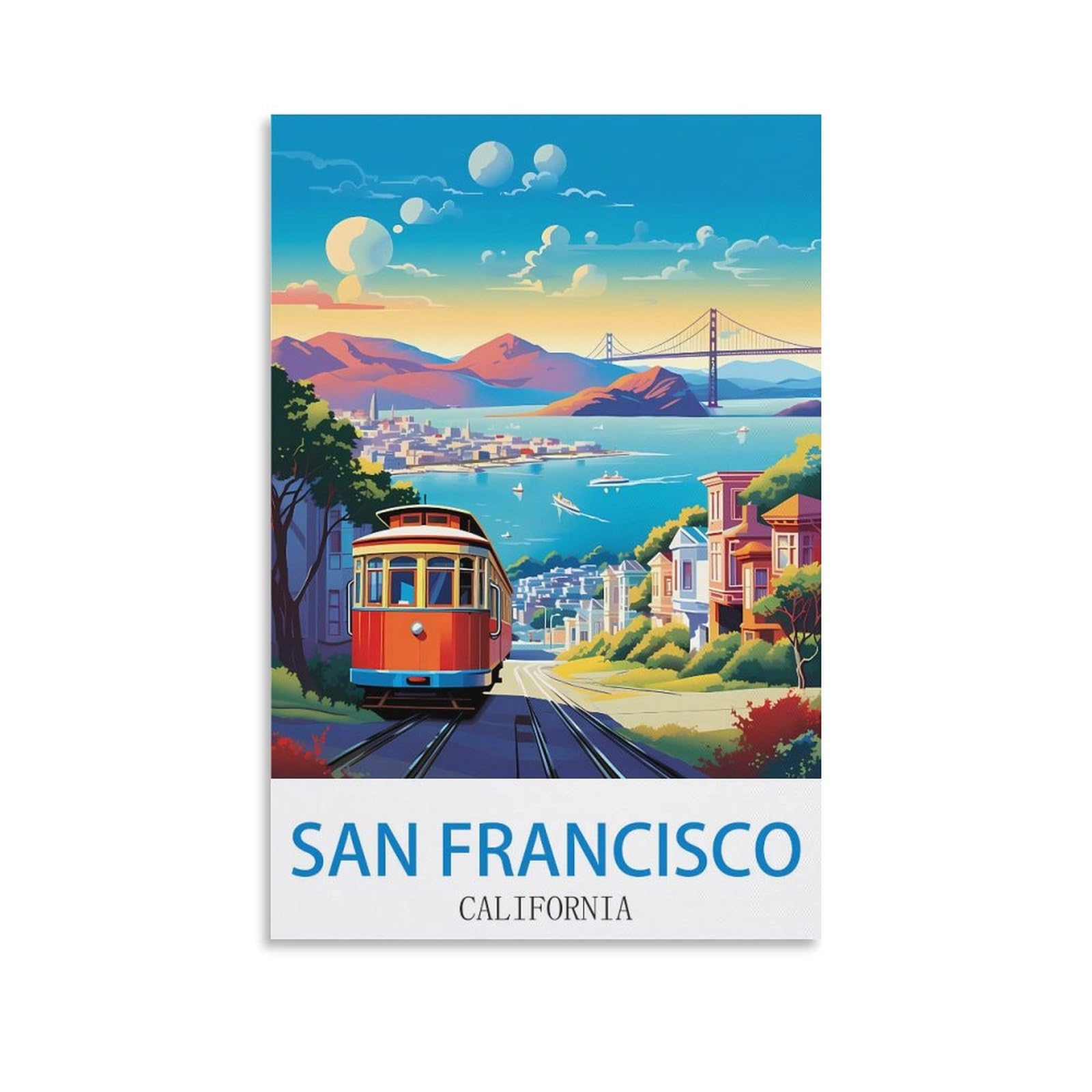 EZMLFA DIY Diamond Painting,San Francisco Californias City 5D Diamond Art DIY Cross Stitch Crystal Rhinestone Embroidery Pictures Craft for Home Wall 40x50cm