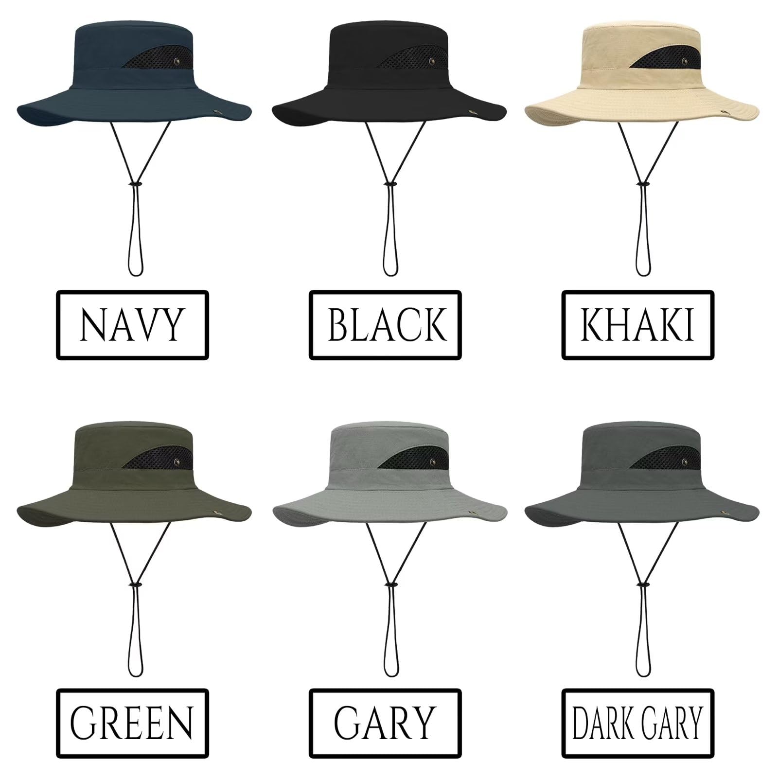 Custom Leather Patch Sun Hat Wide Brim Fishing Hat Wholesale Price Bucket Hat. Black