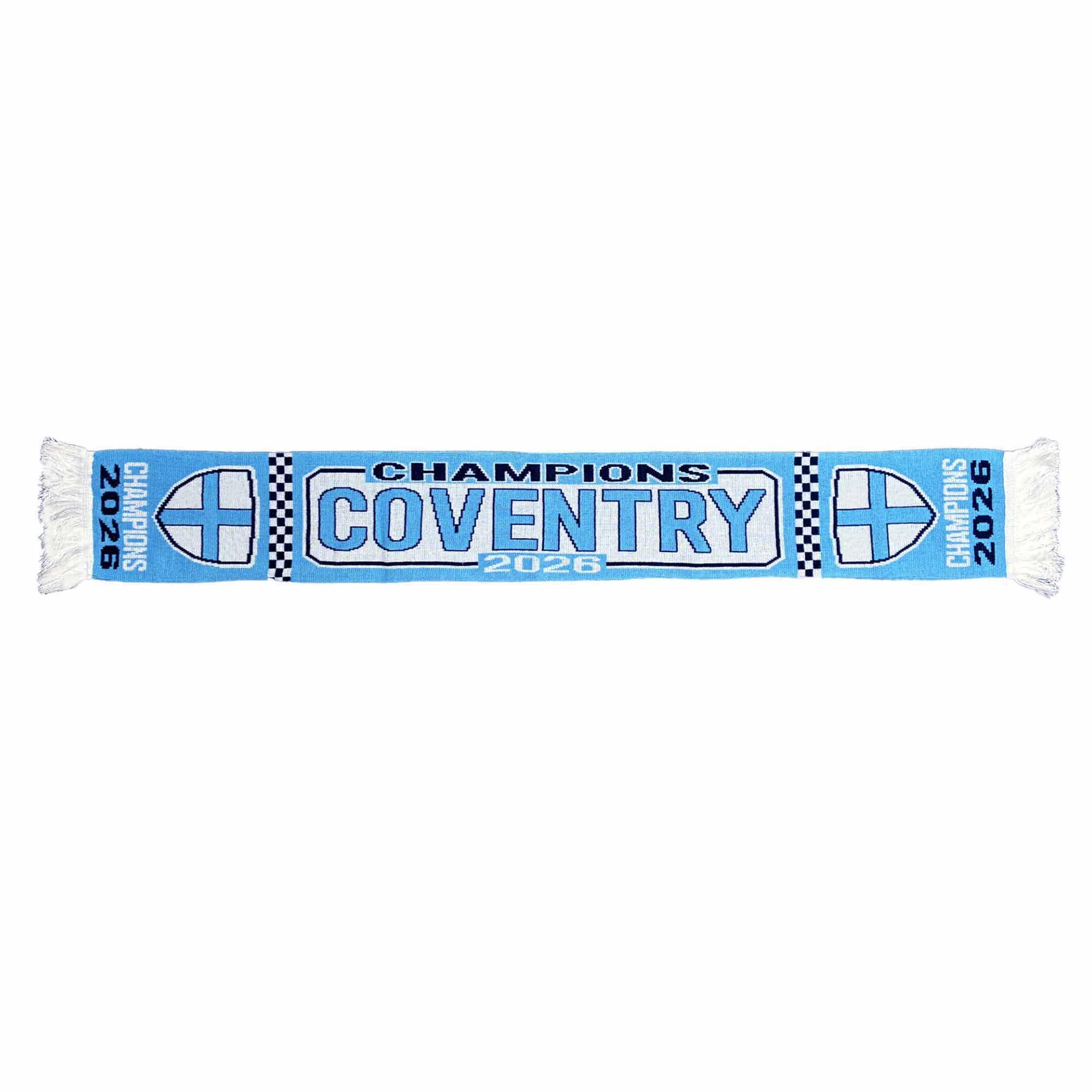 Coventry Sky Blues 2026 Champions Scarf - Coventry City Football Champions Unisex Scarf - 100% Acrylic