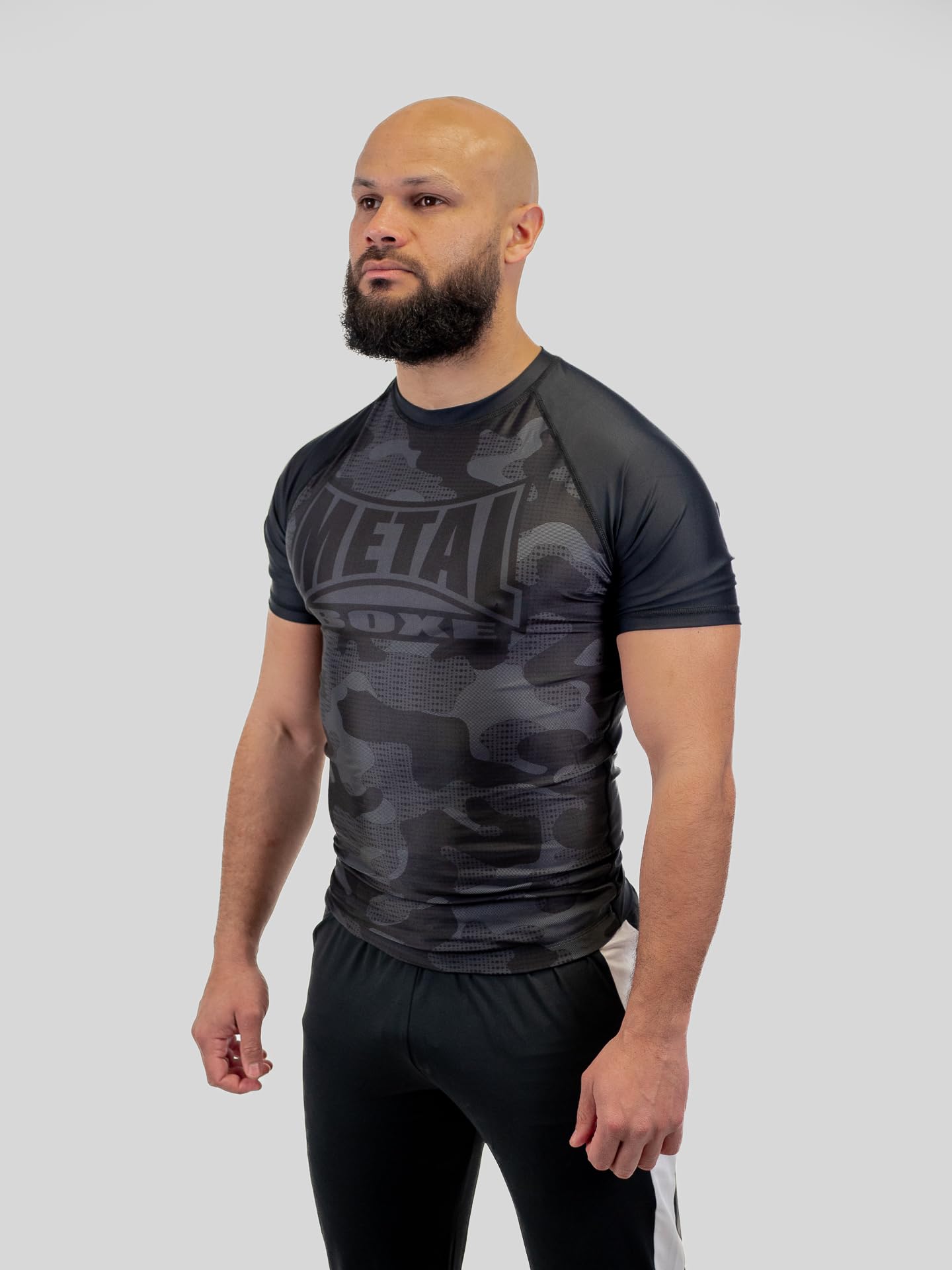METAL BOXE Rashguard Homme Camo Noir XXL