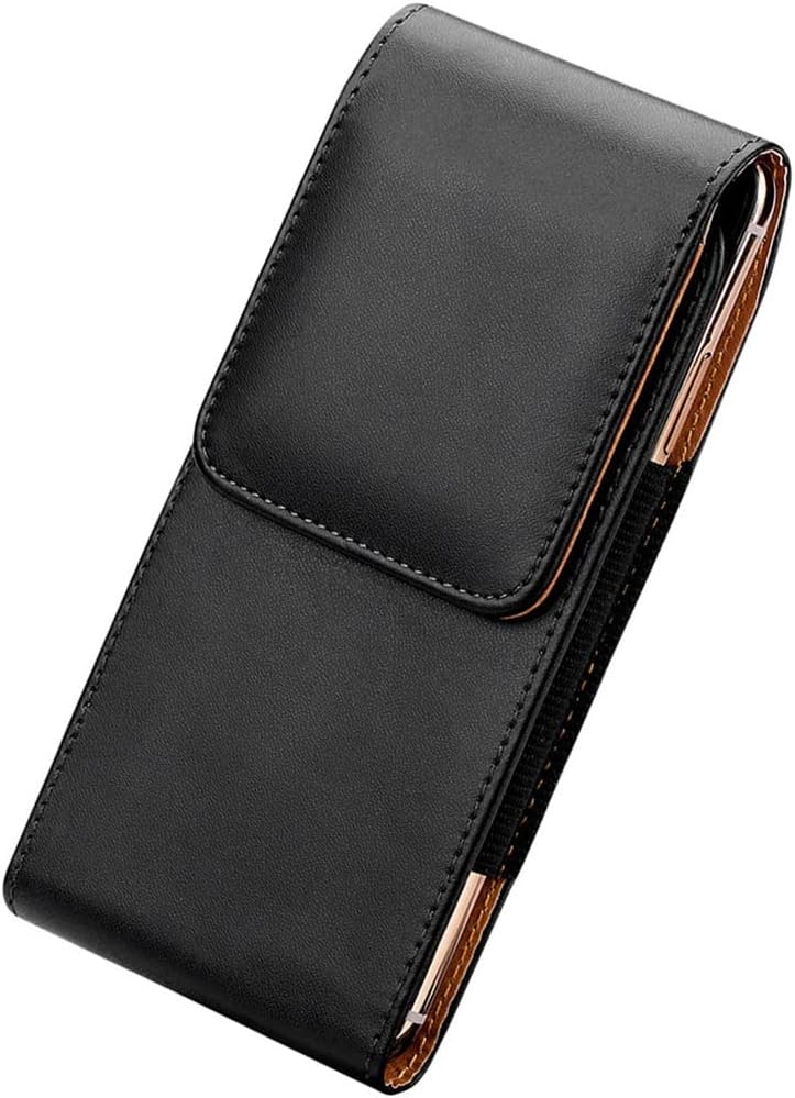 Universal Leather Case Mens Waist Pack Belt Clip Bag for 3.5-6.3" Mobile Phone Pouch Holster (Color : Black a Size : (M) 4.5-5.1 inch)