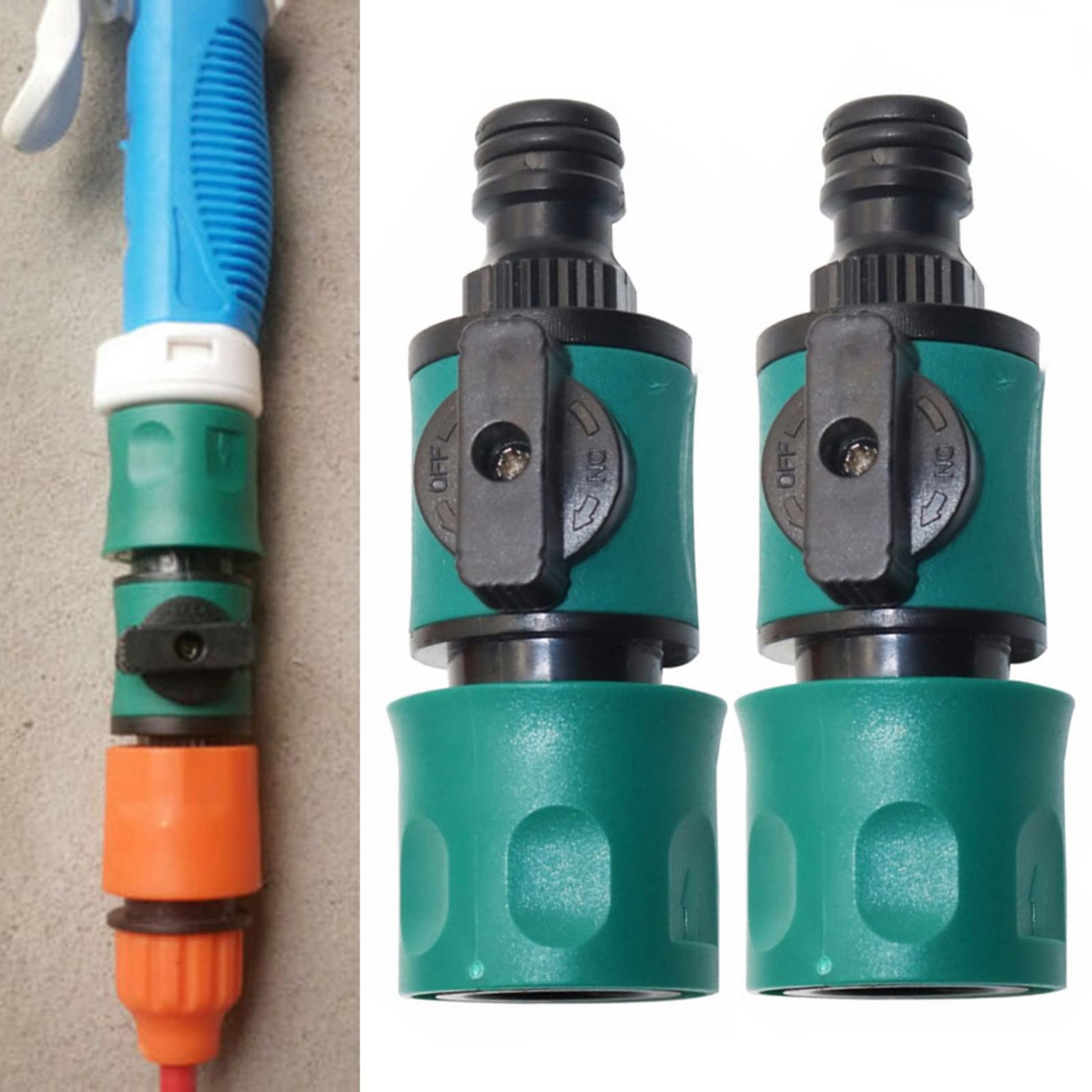 Lot De 4 Raccords Rapides Pour Tuyau D'arrosage 1/2" Avec Valve - Raccord Universel Et Robinet D'arrêt