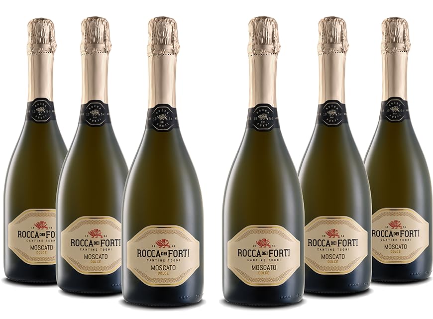 Rocca dei Forti Moscato Spumante Dolce di qualità - Pacco da 6 x 750 ml