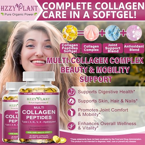 Hzzyplant Multi Collagen Peptides Softgel