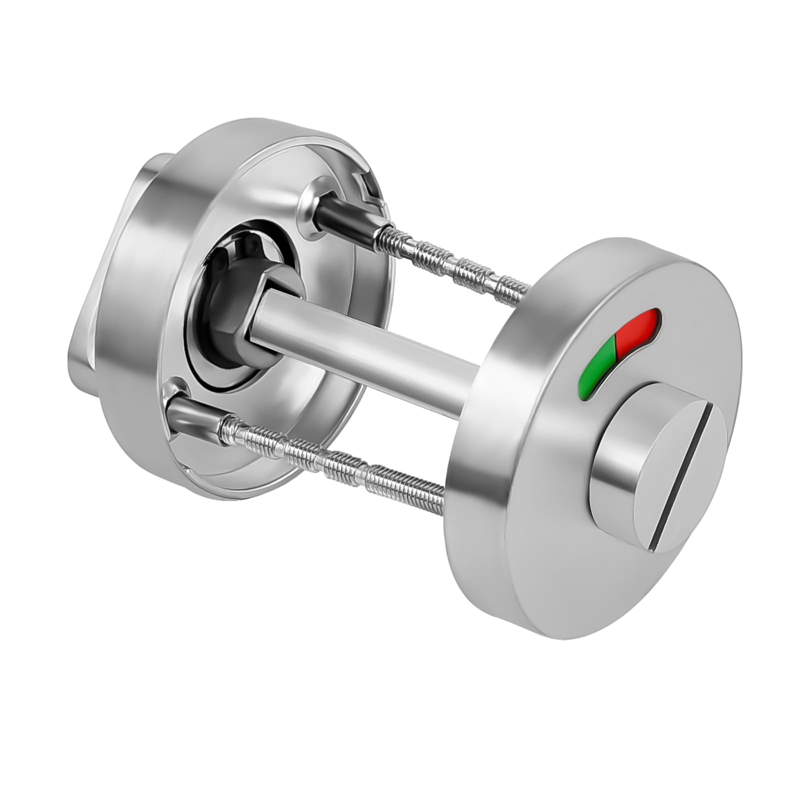 Bathroom Toilet Door Turn and Release Indicator Lock, Stainless Steel Privacy Indicator Door Lock for Toilet Restroom Bathroom Silver