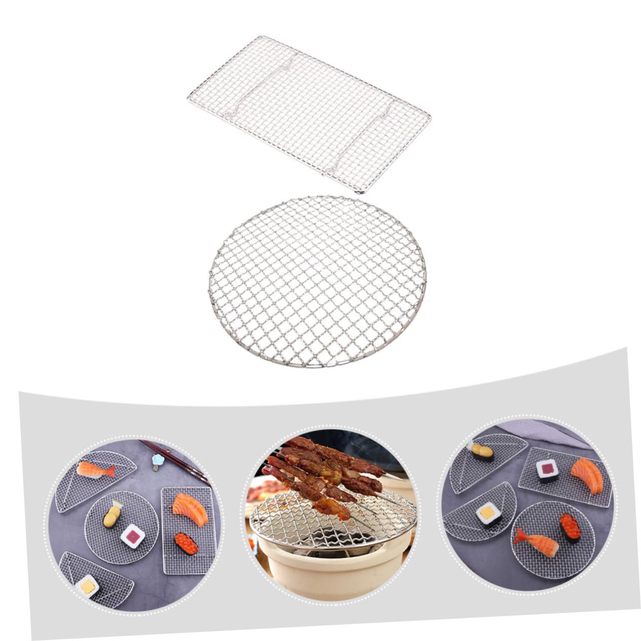 Grillmatte, 2er-Pack Silber for Outdoor-Camping in verschiedenen Größen