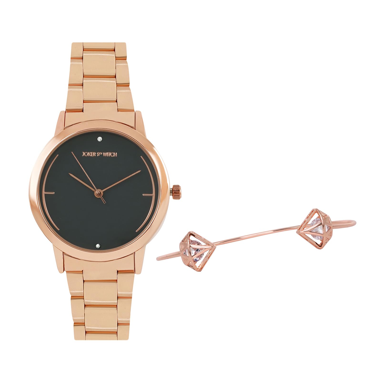 Joker & Witch Stainless Steel Women Iris Rosegold Analog Watch Bracelet Stack, Grey Dial, Rose Gold Band (B0C7L7BD6Q) Amazon Price History, Amazon Price Tracker