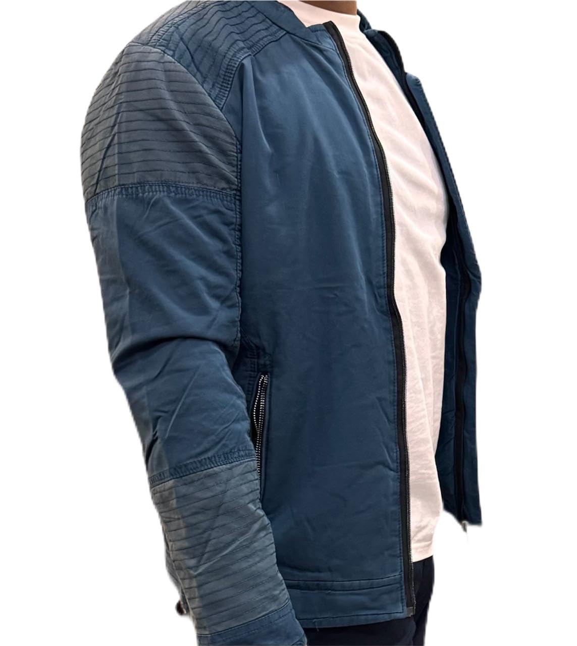 Men's Quilted Moto-Style Casual Jacket, Lightweight, Full-Zip with Stand Collar-picture-19