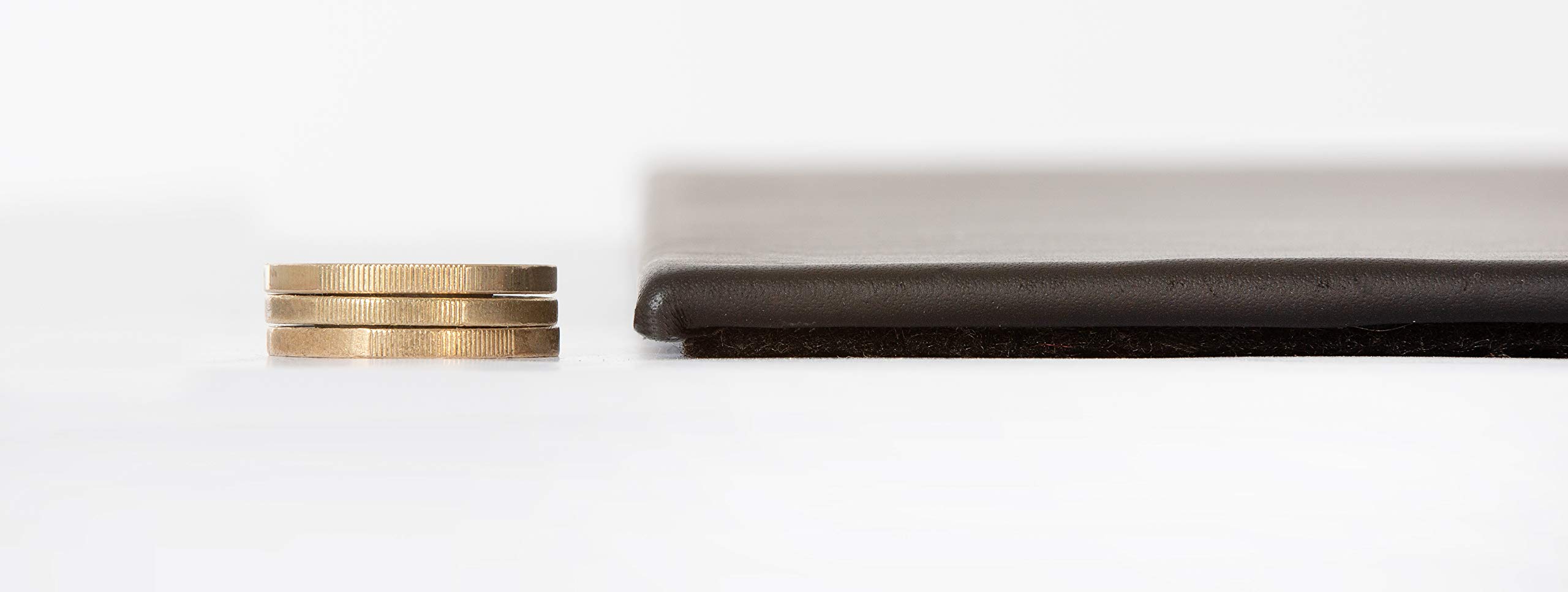 Schreibtischunterlage Schreibunterlage Leder Kantenschutz: 58x39 cm Echtleder abgewinkelt Auflage schwarz rutschfest für Büro USO580390