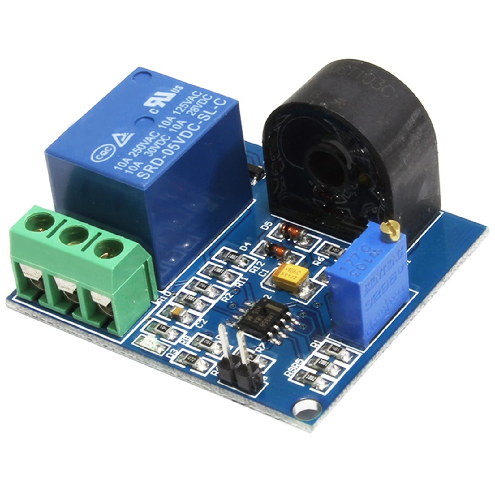 QEFHSVVZE 5A overcurrent Protection Sensor Module AC Current Sensor 12V Relay for