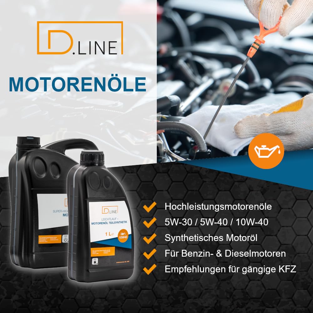 D.LINE Motorenöl, LEICHTLAUF-TEILSYNTHETIK | 10W-40 (4x 5 Liter)
