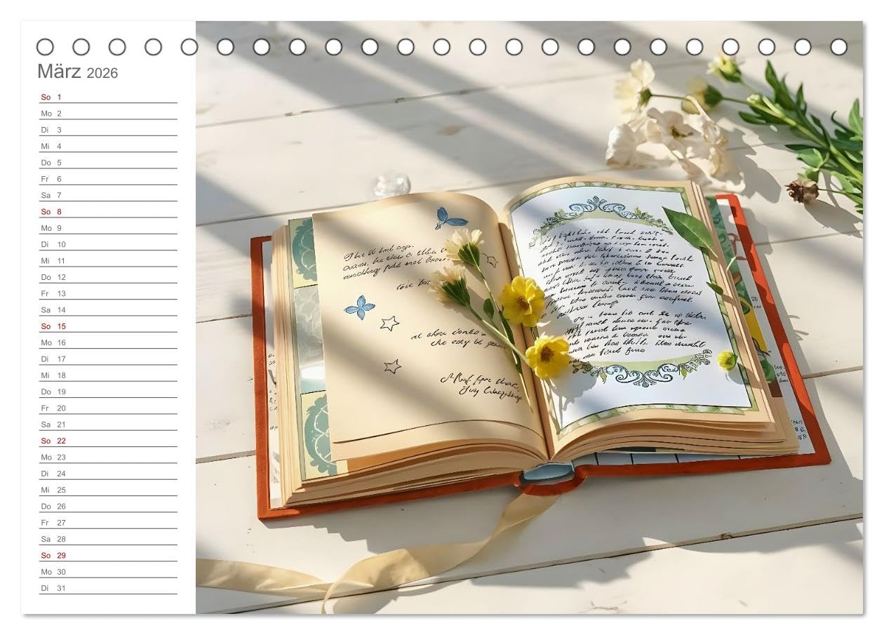 Papierträume - Die kreative Welt der Papierkunst (Tischkalender 2026 DIN A5 quer), CALVENDO Monatskalender: Zarte Kunstwerke aus Papier