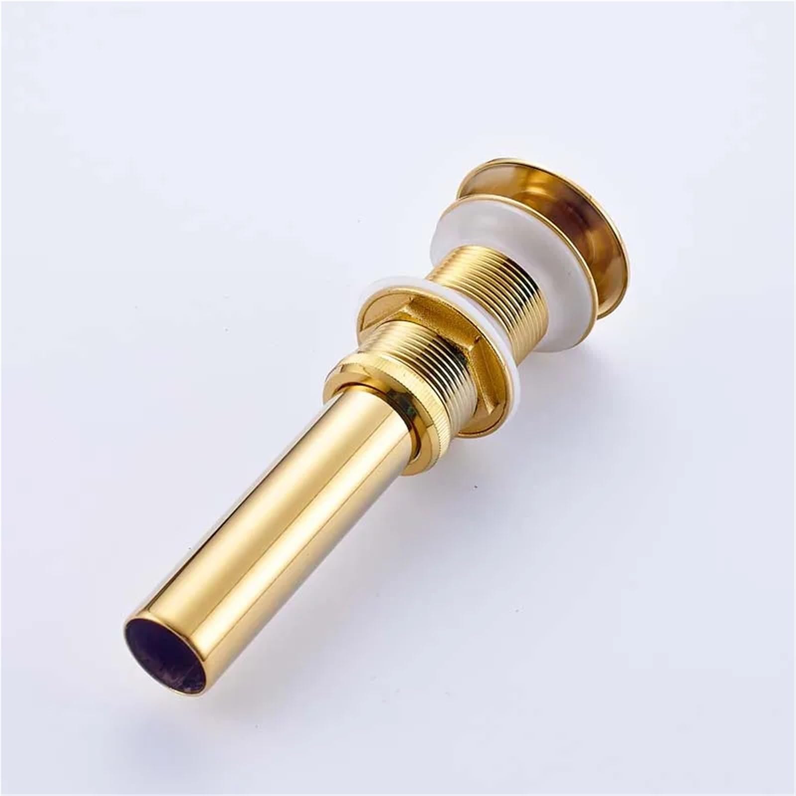 Tappo a Molla a Scatto clac Scarico pop-up for lavabo da bagno di lusso, in ottone, con e senza troppopieno, scolapiatti for vanità, 5 colori a scelta per lavabo(Brushed Nickel)
