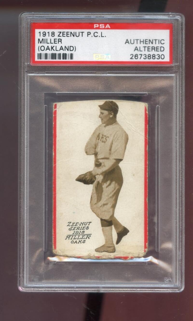 1918 Zeenut Zeenuts Laurence Miller PSA AUTHENTIC ALTERED Graded Baseball Card Pacific Coast League PCL P.C.L. Oakland Oaks