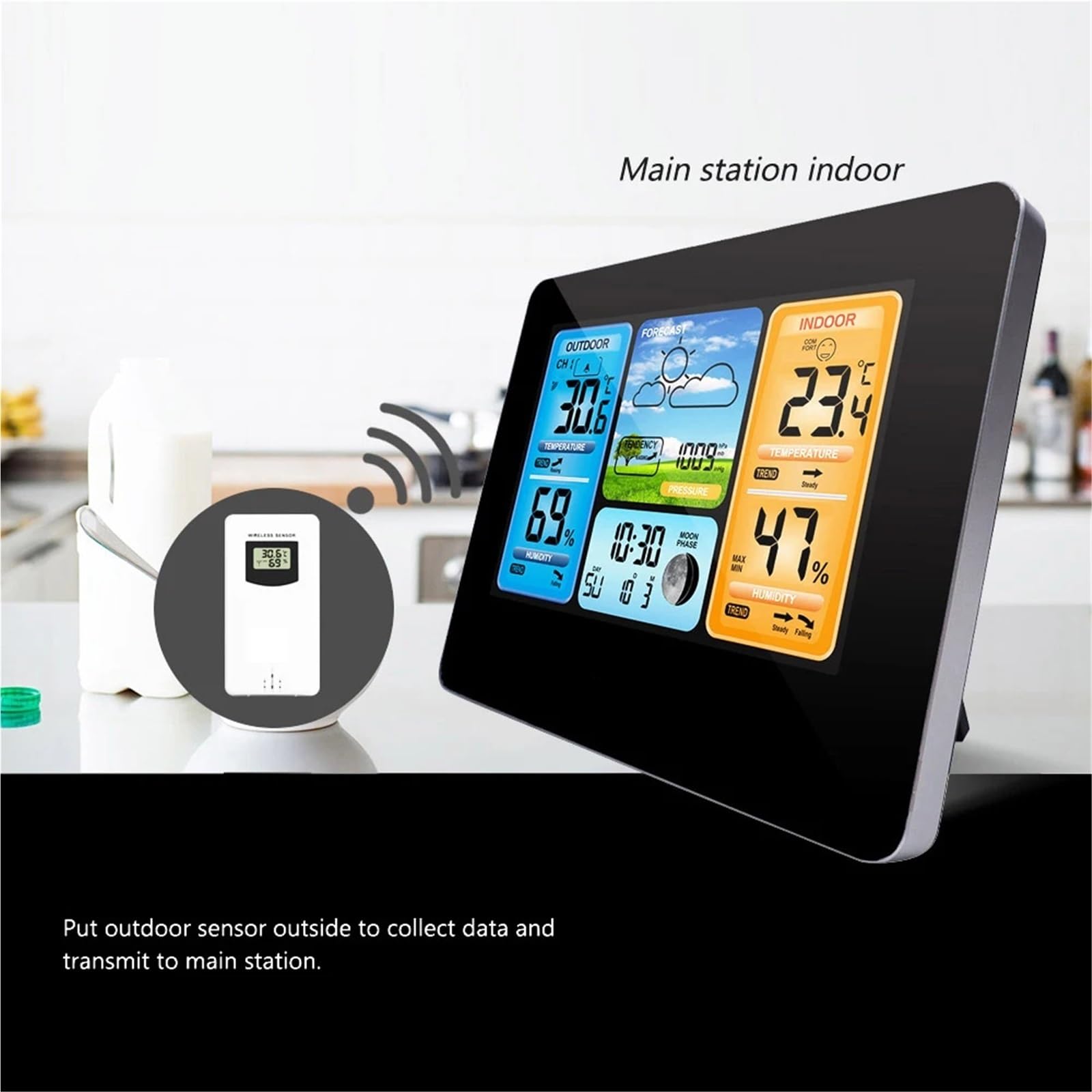 Stazione Meteorologica Digitale LCD Con Sensore Wireless