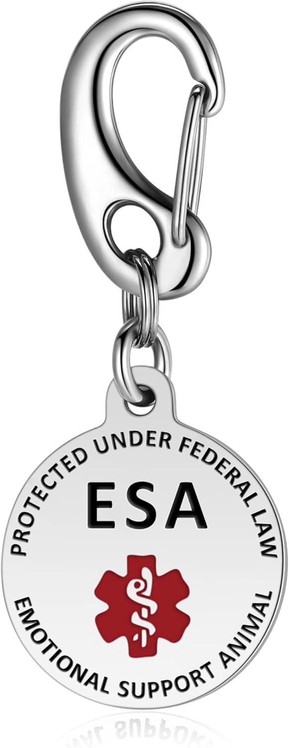 Service Dog Tag ESA Animal Tag Double Sided with Federal
