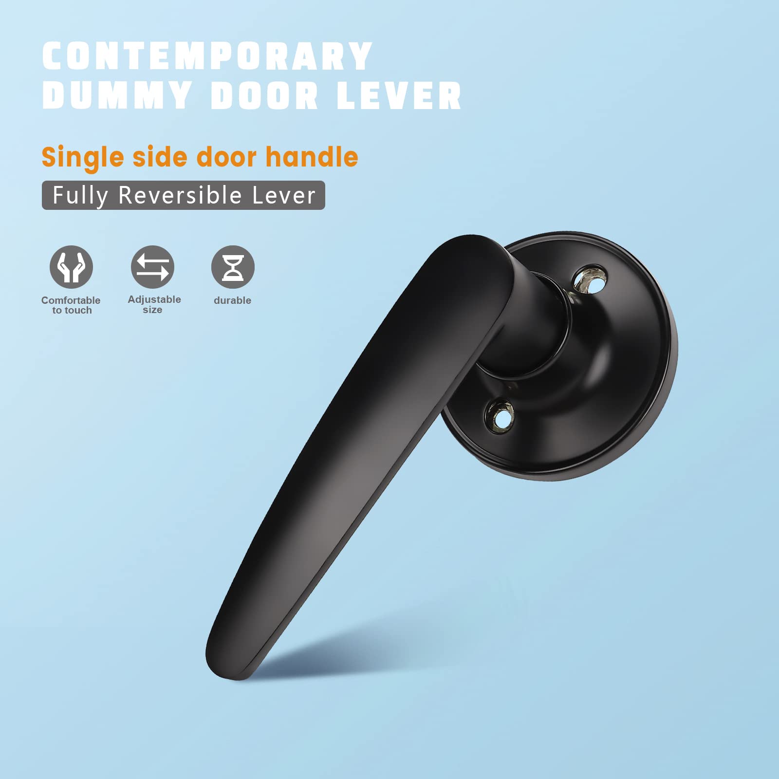 KNOBWELL 2 Pack Heavy Duty Matte Black Door Handle Levers 2.07 Lb Modern Door Levers For Closet/Hallway Reversible For Left And - View #13