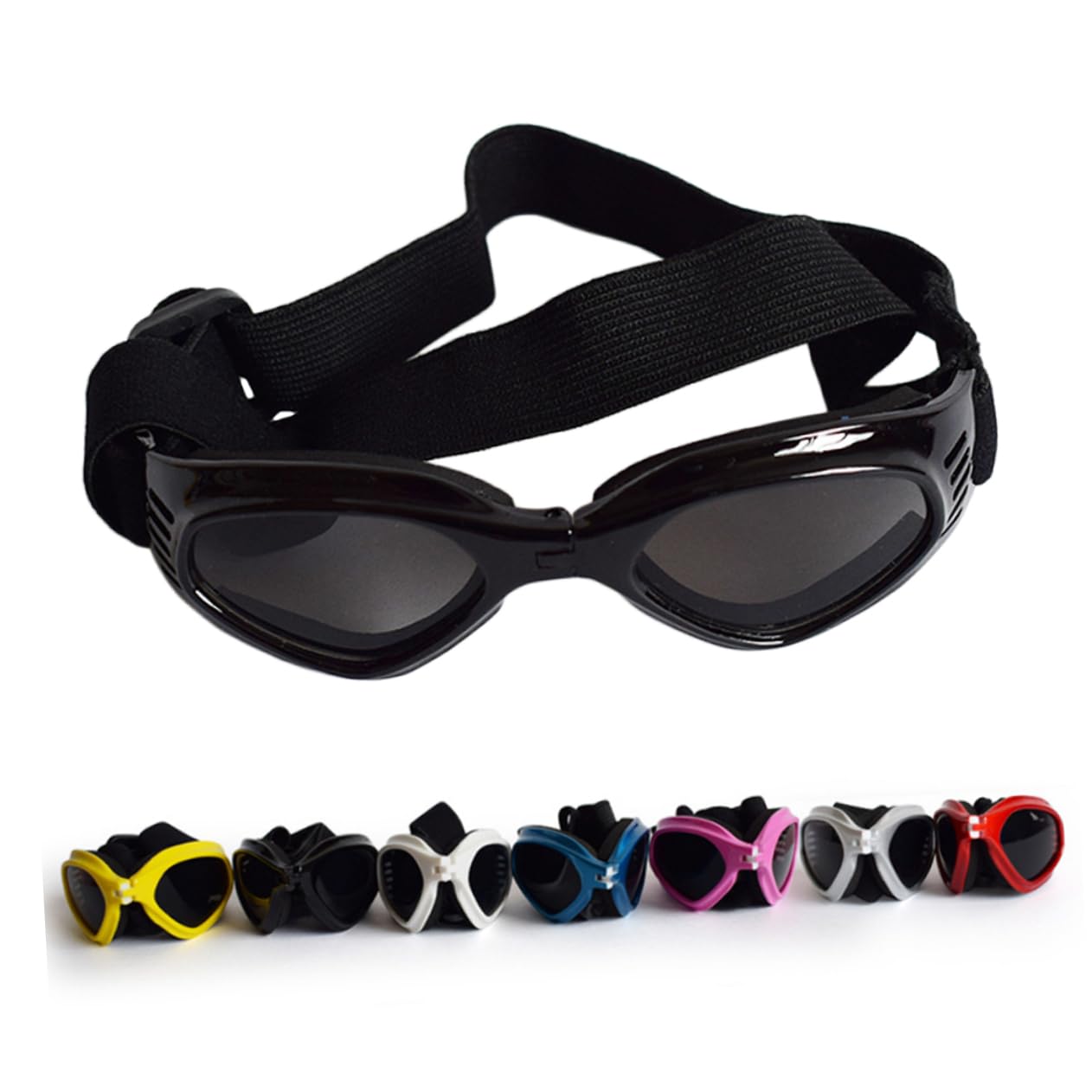 Didiseaon 3pezzi Occhiali Da Sole Per Animali Domestici Occhiali Protettivi Per Cani e Gatti Design Ventilato Protezione Uv Regolabili Colore Nero