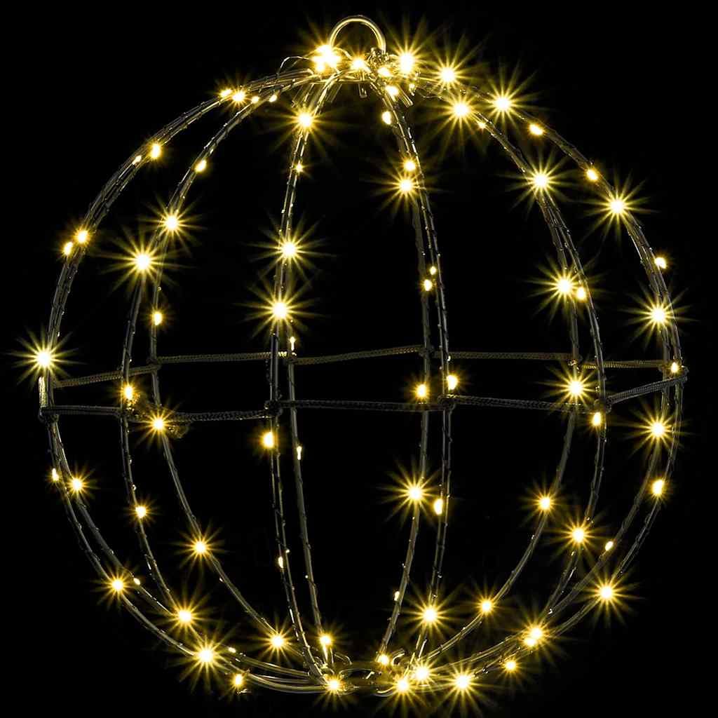 Palla con 192 LED in metallo, 2 pezzi, bianco caldo, 30 x 30 x 32 cm, alimentata tramite USB, decorazione per albero di Natale per interni ed esterni, decorazione natalizia