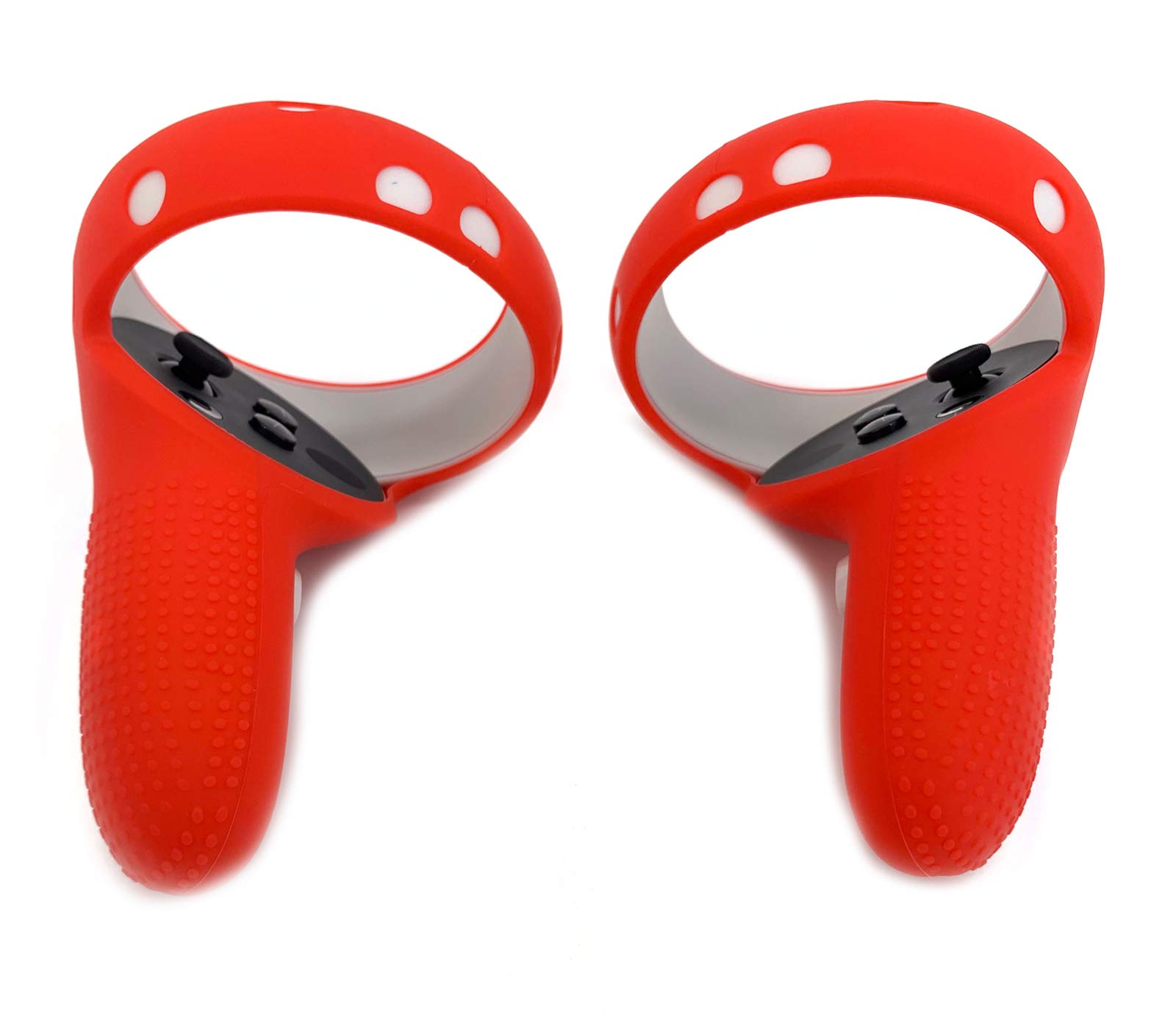 Cubierta de agarre para controlador táctil Oculus Quest 2 Premium Gel Shell Silicona Grip Protecciones Piel (Rojo)