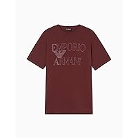 EMPORIO ARMANI T-Shirt Girocollo da Uomo con Logo audace, Marrone
