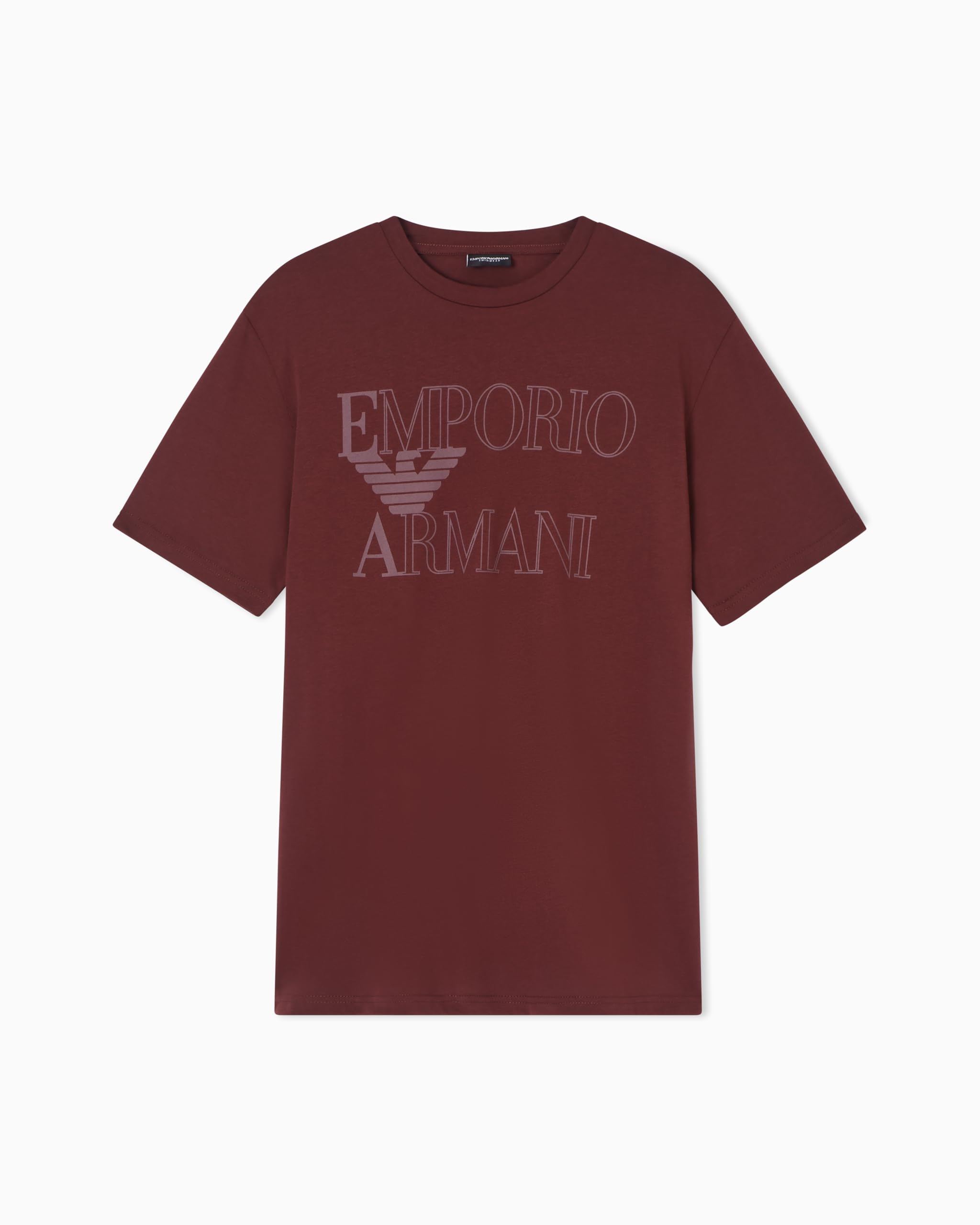 Emporio Armani Men's Andorra Bold Logo Crew Neck T-Shirt Brown L