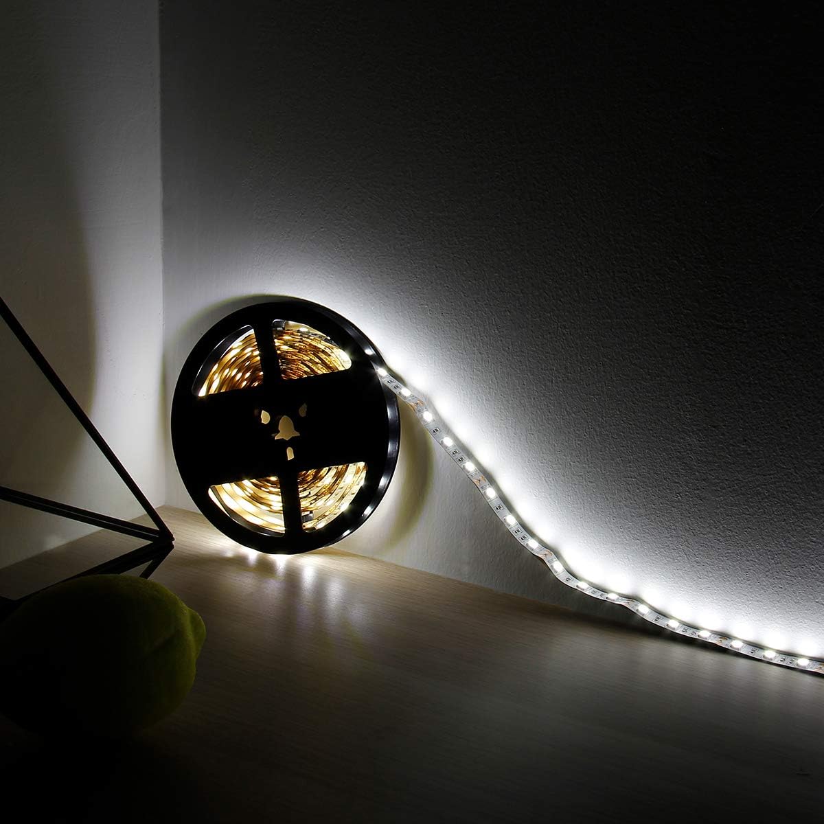 SUPERNIGHT LED Light Strip White, 6000K Daylight White Lights 16.4 Ft 300leds 60leds/m 5050 SMD Flexible Waterproof Tape for Boats, Bathroom, Mirror, Ceiling