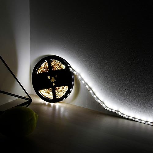 Miniatura 7 de SUPERNIGHT tira de luz LED, 16.4ft5M SMD 5050 60LedsM azul impermeable LED flexible Flash 300 LEDs cuerda luces