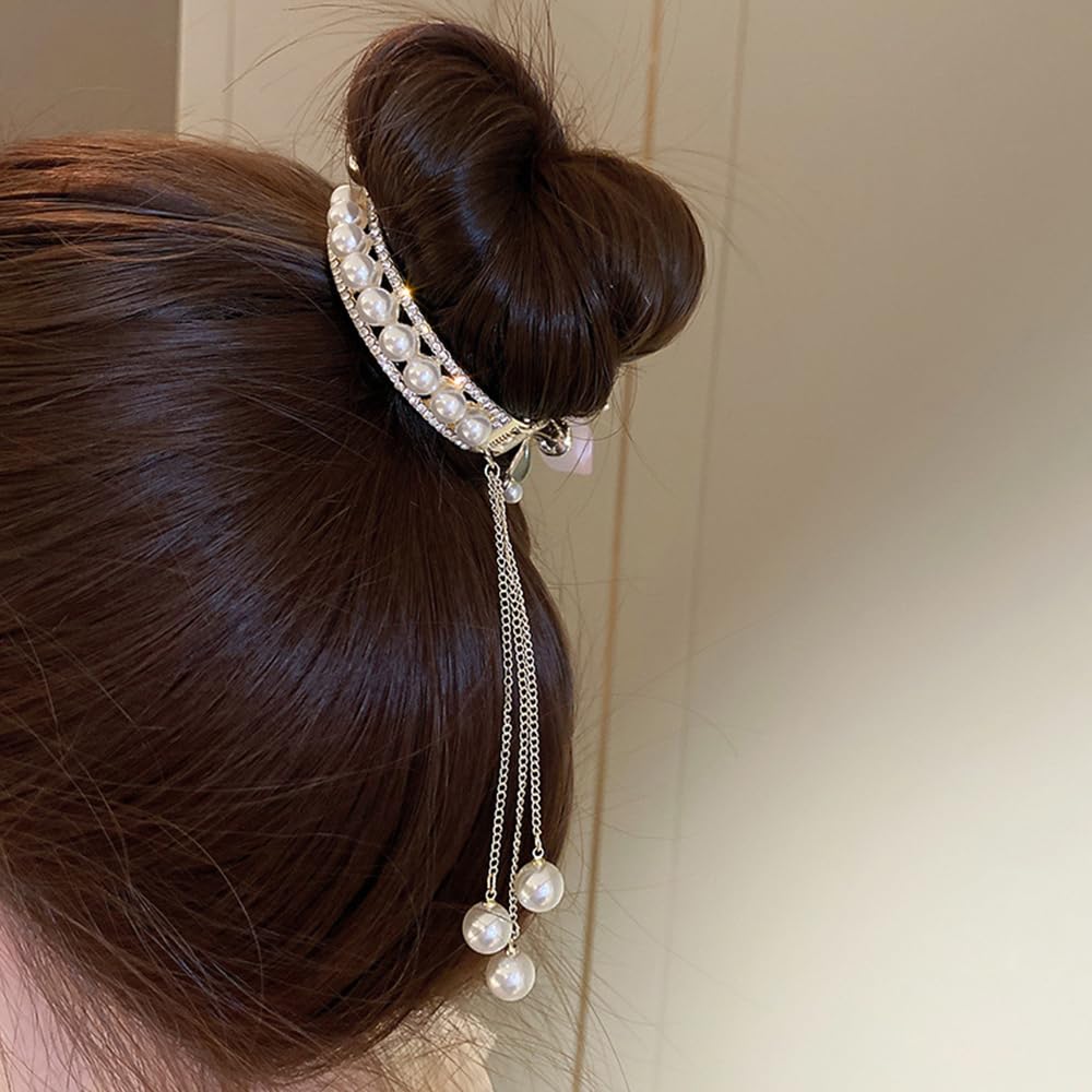 Crystal Long Tassel Barrette Amazon.com : NICENEEDED 6Pcs Silver Hair Chains for Women  main image 4