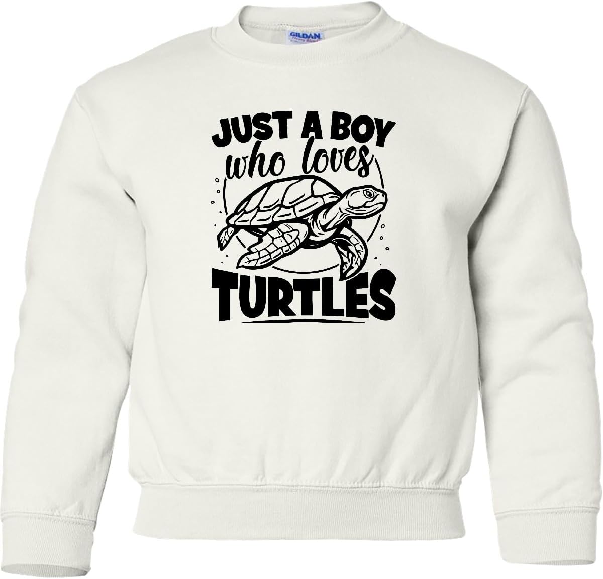 inktastic Just a Boy Who Loves Turtles Youth Sweatshirt