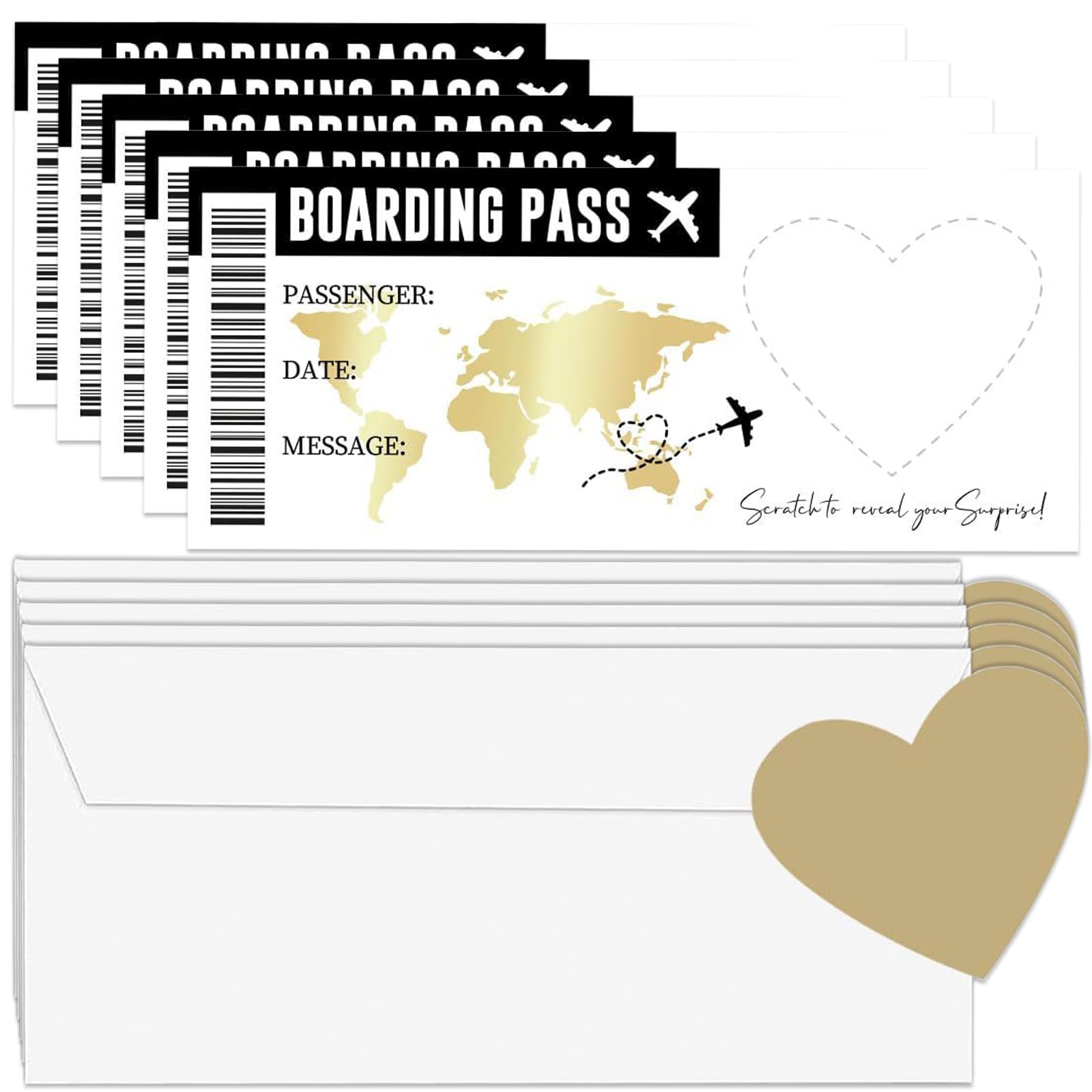 Asheyya 5PCS We Are Going on Holiday Boarding Pass Scratch Card