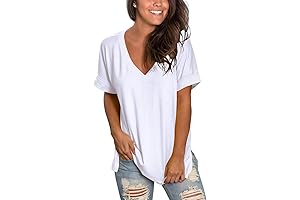 Women's V neck Long T Shirts for Leggings